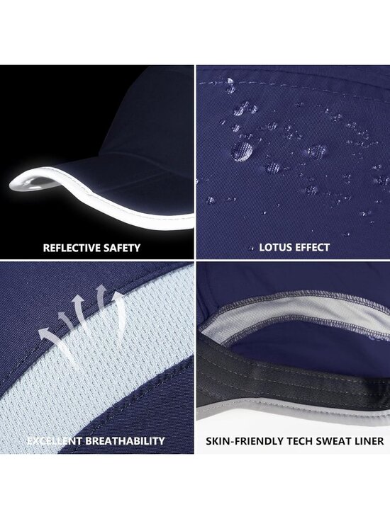 〽️Women Navy Reflective Folding Hat Design UPF 50+ Sun Protection Sport Hats main image 6